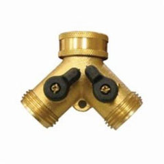 Jones Stephens G20053 Brass Hose Wye With Shut-Offs