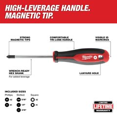 Milwaukee 48-22-2718 8pc Screwdriver Kit with Square Drive