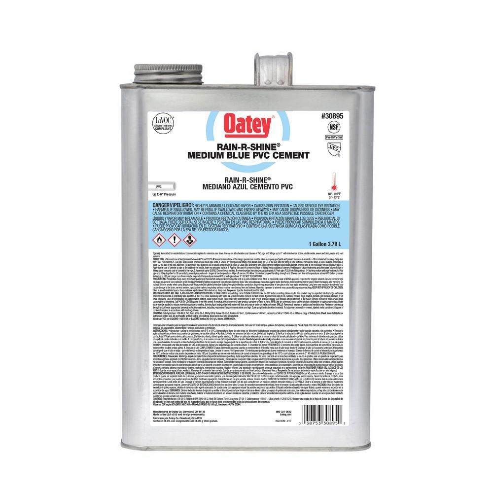 Oatey 30895 Rain-R-Shine Blue Medium PVC Cement 1 Gallon