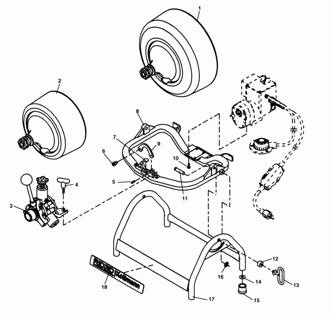 Ridgid 60087 K-3800 Powered Auto Feed Assembly