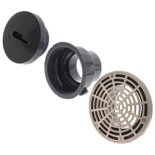 Sioux Chief 832-36PNR Finish Line Adjustable Floor Drain 3 x 4 Inch PVC Nickel Bronze Strainer