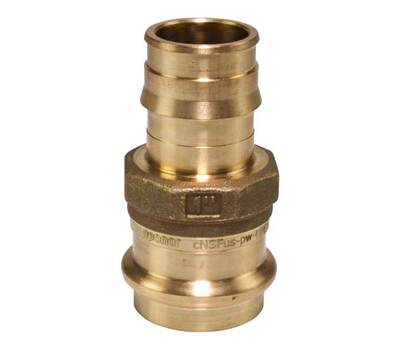 Uponor LFP4511010 ProPEX x Copper Press Brass Adapter Lead-Free 1 inch x 1 inch