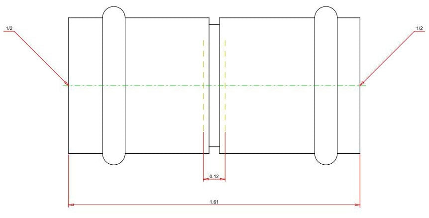 Viega 78047 Copper Coupling With Stop 1/2 Inch