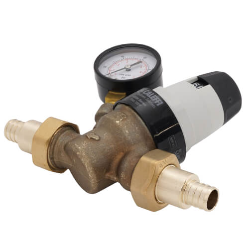 Caleffi 535751HA 3/4 PEX Crimp Pressure Reducing Valve ASSE 1003 with Pressure Gauge Low Lead Pre-adjustable