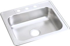 Elkay D125223 Dayton Single Bowl Drop-in Stainless Steel Sink Satin 25 x 22