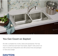 Elkay D125223 Dayton Single Bowl Drop-in Stainless Steel Sink Satin 25 x 22