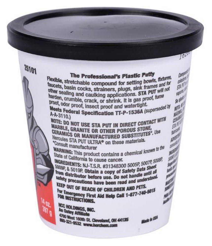 Hercules 25101 Sta Put 14 oz Metal Beige Plumber's Putty