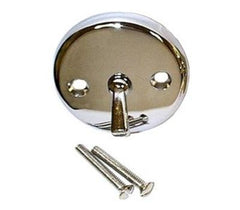 Gene Rich 639 Chrome-Plated Steel 2-Hole Round Trip-Lever Overflow Plate with Screws