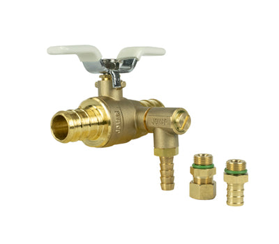 JOMAR 103-125RVSSG 3/4 in. PEX Crimp Brass 125 PSI Thermal Expansion Relief Full Port Ball Valve