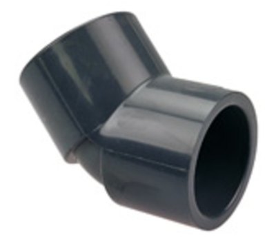 Nibco 4506 Chemtrol 1-1/2 in Socket x Socket PVC 45-Degree Elbow Dark Gray