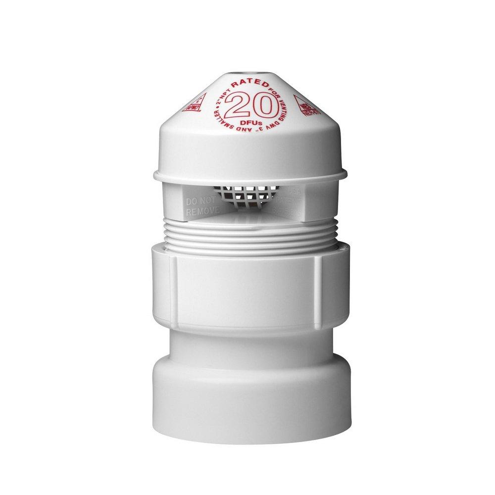 Oatey 39017 Sure-Vent 1.5-2 Inch 160 Branch 24 Stack DFU Air Admittance Valve White PVC Sch. 40 Adapter