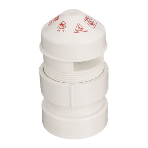 Oatey 39017 Sure-Vent 1.5-2 Inch 160 Branch 24 Stack DFU Air Admittance Valve White PVC Sch. 40 Adapter