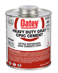 Oatey 31037 Heavy Duty CPVC Cement 32 oz Gray For Hot and Cold Water System