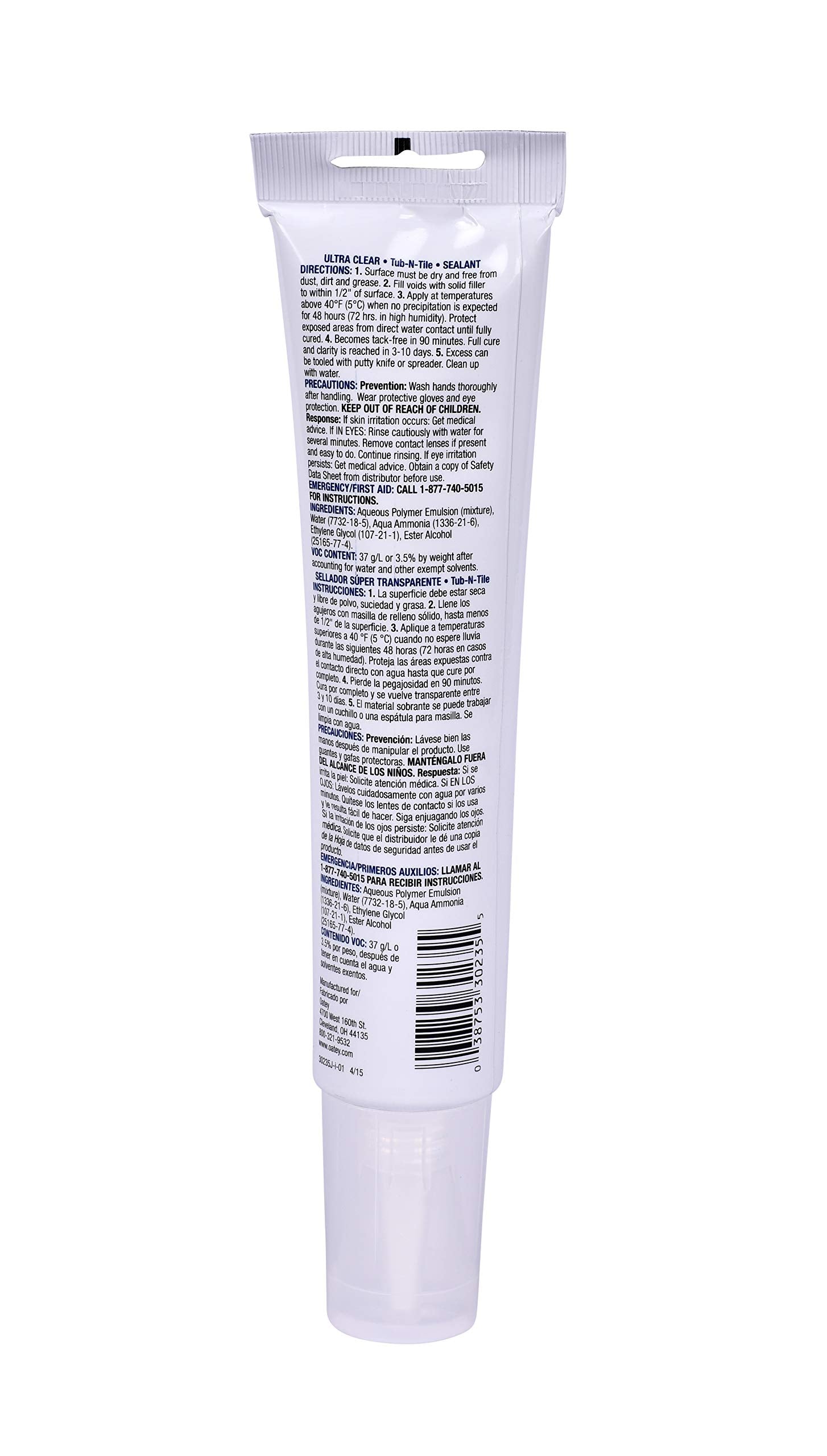 Oatey 30235 Adhesive Caulk Clear 6-Ounce