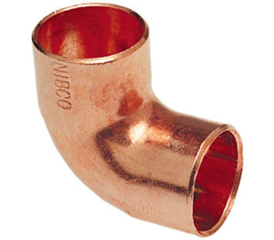 NIBCO 607-CB 1/4 in. Sweat Wrot Copper 90-Degree Close Rough Reducing Elbow, Lead Free, Clean and Bagged