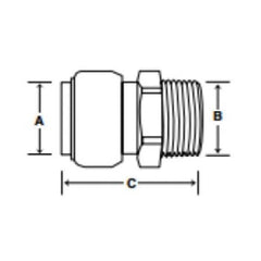 SharkBite U140LF 1 x 1 Push-Fit x MNPT Straight Connector 200 PSI