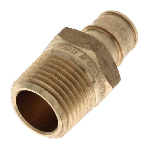 Uponor LF4525050 1/2 in ProPEX x 1/2 in NPT Lead Free Brass Male Adapter LF4525050