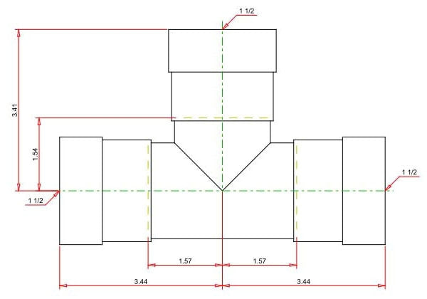 Viega 25321 MegaPressG 1-1/2 x 1-1/2 x 1-1/2 Tee