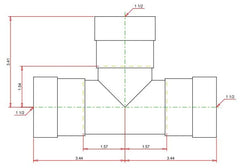 Viega 25321 MegaPressG 1-1/2 x 1-1/2 x 1-1/2 Tee