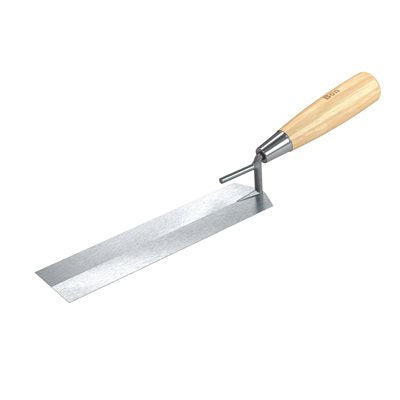 Bon 14-333 Carbon Steel Bucket Margin Trowel - 8 x 2 Wood Handle