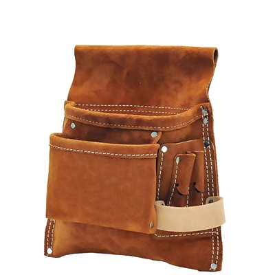 Bon 35-771 Nail & Tool Bag 5 Pocket Split Leather