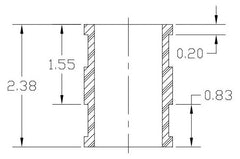 Fernco 1056-100 Flexible Coupling 1 inch CI Plastic Steel to 1 inch CI Plastic Steel