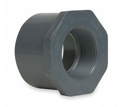 NIBCO 4518-3 Chemtrol 1-1/4 inch Spigot x 3/4 inch FNPT PVC Flush Bushing Dark Gray