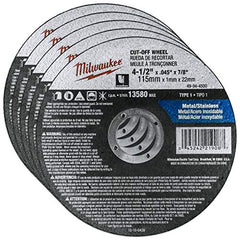 Milwaukee 49-94-4500 Type 1 Abrasive Cut-Off Wheel 13580 RPM - 4-1/2 x 0.045 x 7/8 inches