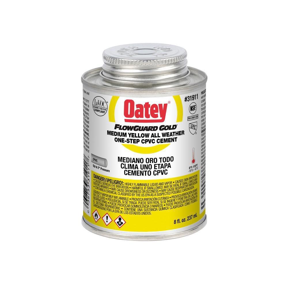 Oatey 31911 Flowguard Gold 1-Step CPVC Cement 8 oz Yellow