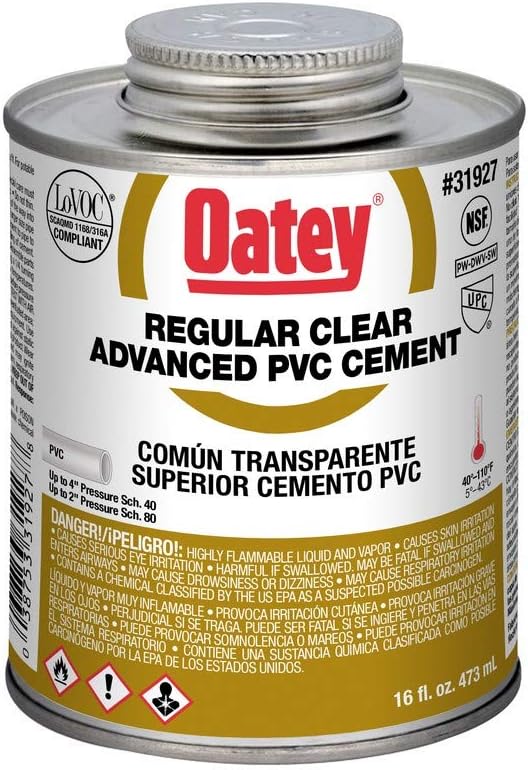 Oatey 31927 16 oz PVC Regular Advanced Clear Cement