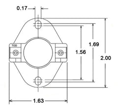 Rheem 47-104465-03 Limit Switch Auto Reset Flanged Airstream