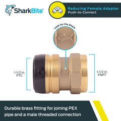 SharkBite UXL114140F Push-to-Connect Adapter 1-1/2 Inch x FNPT