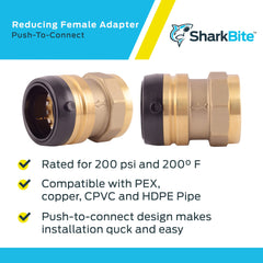 SharkBite UXL114140F Push-to-Connect Adapter 1-1/2 Inch x FNPT