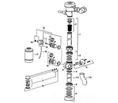 Sloan DV50A Diverter Rebuild Kit For Bedpan Washer