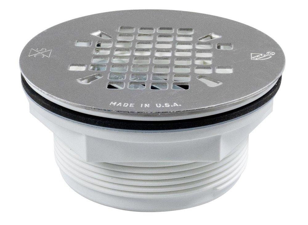 Sioux Chief 828-2 PVC No-Caulk Stainless Steel Shower Drain Strainer No Size