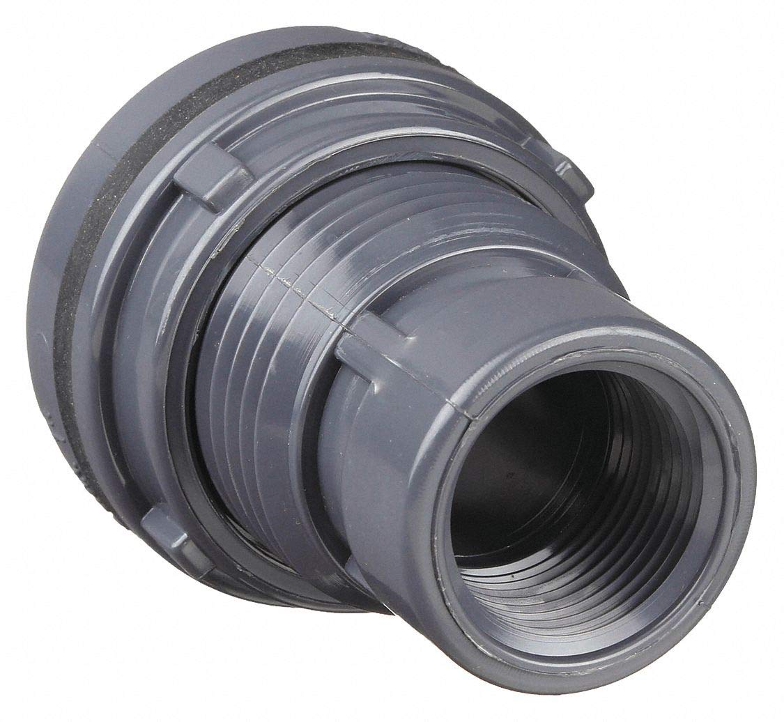 Spears 8171-007 PVC Bulkhead Tank Fitting 3/4 Inch Gray