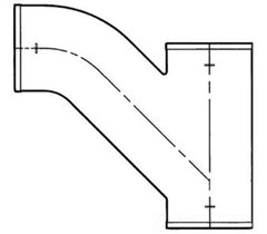 Tyler Pipe 008903 DWV Combination Wye and Bend 6 x 6 x 4 in No-Hub Cast Iron