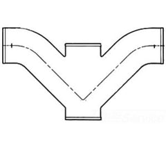 Tyler Pipe 009030 DWV Combination Double Wye and Bend 4x4x2 in No-Hub End Style Cast Iron