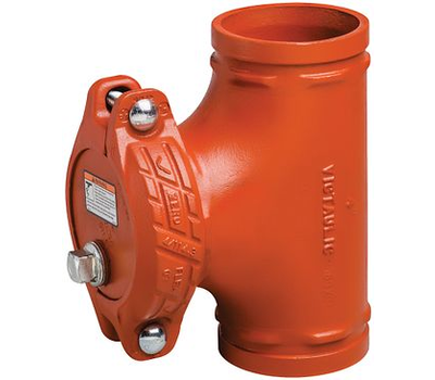 Victaulic F030V20P00 QuickVic 3 Inch Orange-Coated Ductile Iron Grooved Tee