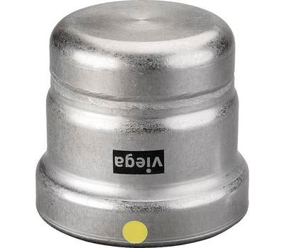 Viega 28870 MegaPressG 4 inch Cap Press Lead Free Zinc-Nickel Coated Carbon Steel