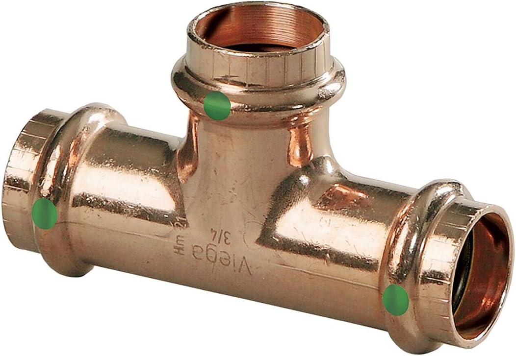 Viega 15453 ProPress Copper Tee 1-1/2 x 1-1/4 x 1 Inch