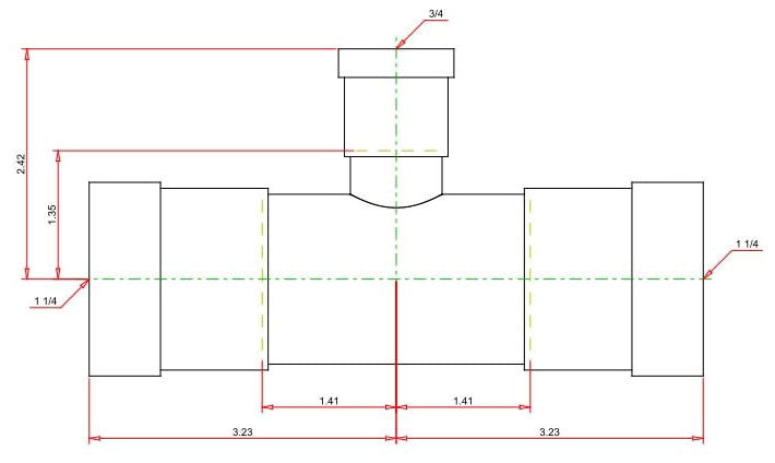 Viega 25491 1-1/4 x 1-1/4 x 1/2 MegaPressG Tee