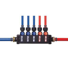 Viega 51003 MiniBloc 1 in. Male NPSM x 1 in. Male NPSM x 1/2 in. Crimp Plastic 10-Outlet Zoning Manifold, Lead Free