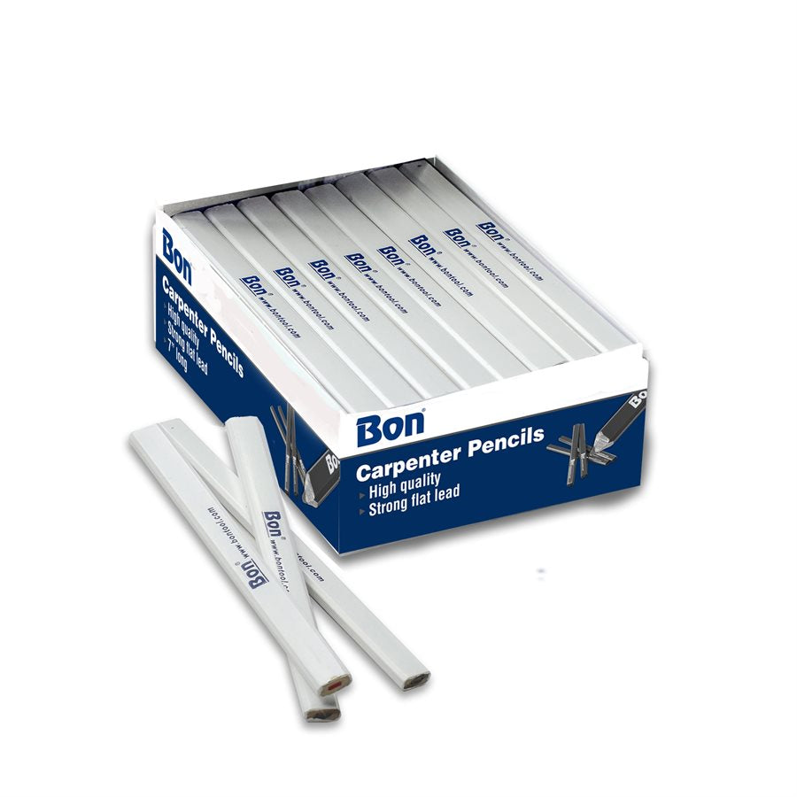 Bon 84-843 Carpenter Pencils White Casing Medium Red Lead 72/Package