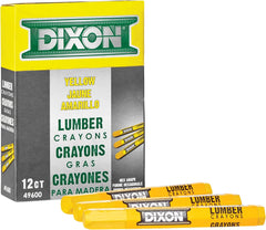 Dixon 14-254 Industrial Lumber Marking Crayons 4.5 x 1/2 Hex Yellow 12-Pack (X49600)