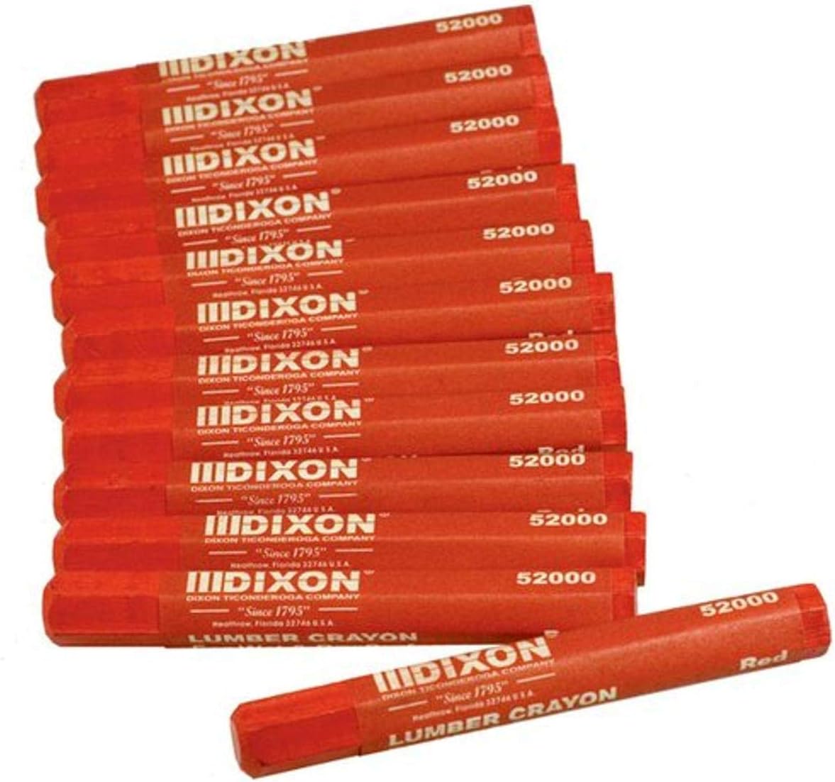 Dixon 14-493 Lumber Marking Crayons Red 12-Pack