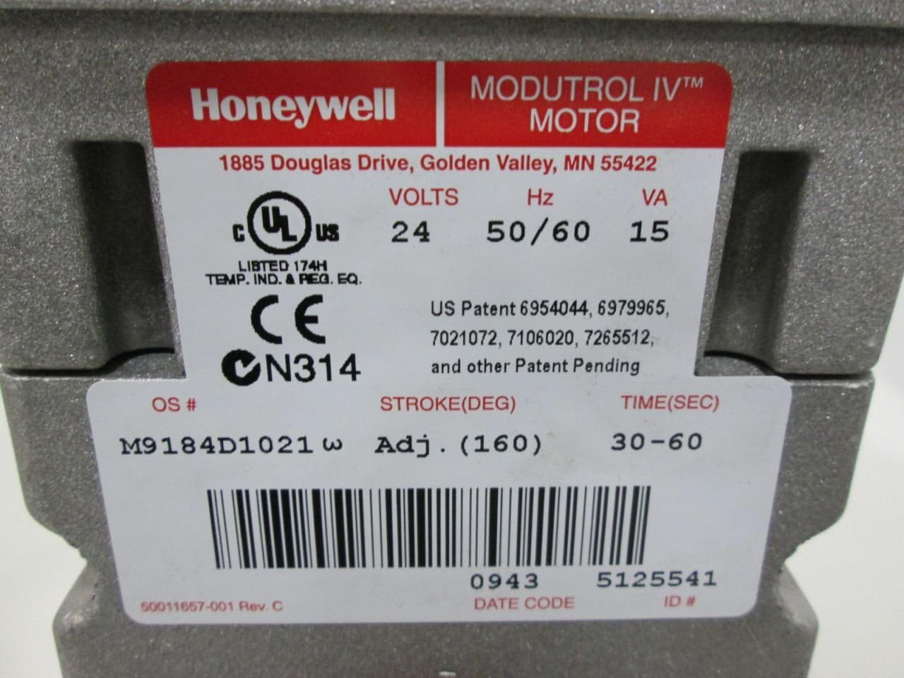 Honeywell M9184D1021 Electric Actuator 150lb-in Remote Mount 24Vac