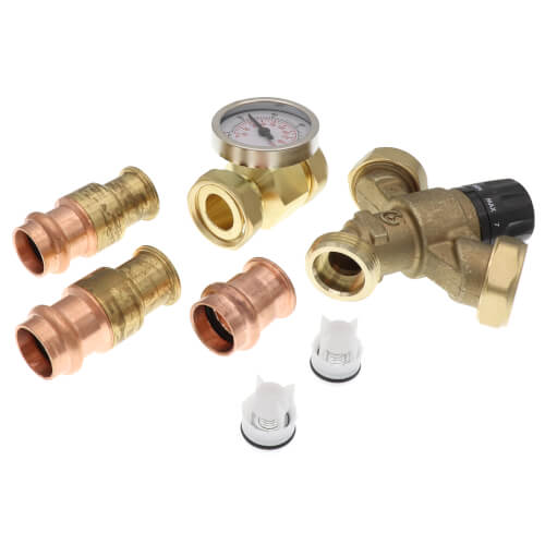 Caleffi 520516AC Anglemix 3-Way Mixing Valve 3/4 Press with Check Gauge