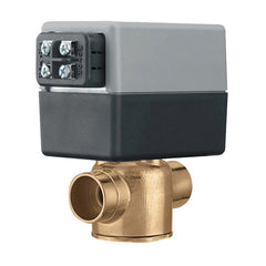 Caleffi Z55 24V NC 2-Way 3/4 Inch Sweat 7.5 Cv Zone Valve with Terminal Block and AUX Switch