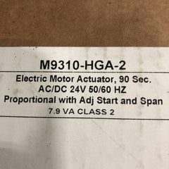 Johnson Controls M9310-HGA-2 Damper Actuator, 89 in-lb. Running Torque